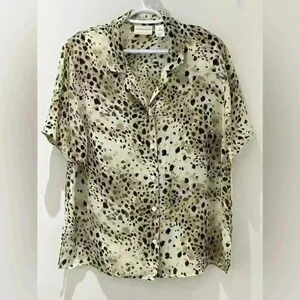 Gorgeous Alfred Dunner animal print plus size short-sleeve blouse size 16W